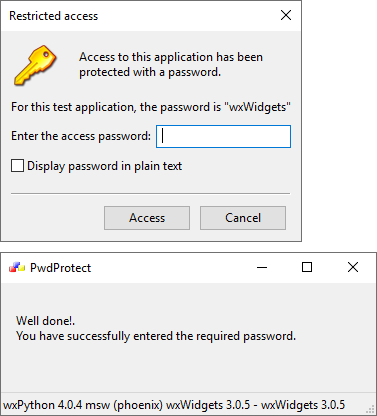 How to create a customized password dialog (Phoenix) - wxPyWiki